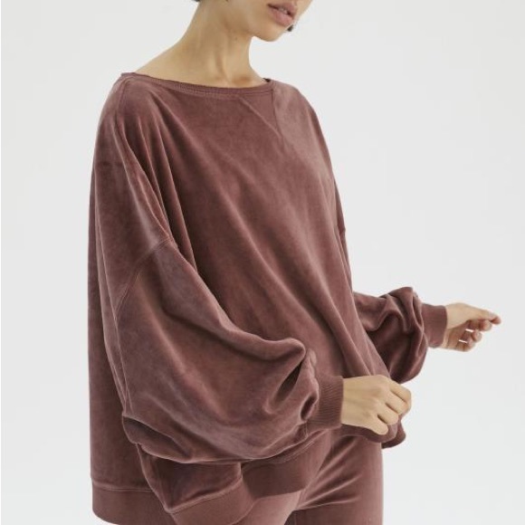 UO Out From Under Olive Velour Sweatshirt - Picture 5 of 6